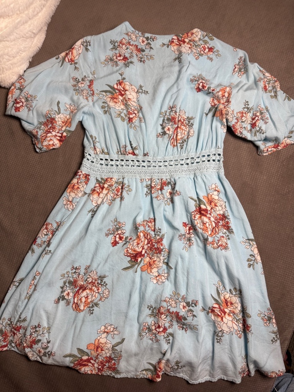 Adam Levine Collection Light Blue Floral Mini Dress - Picture 2 of 8